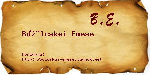 Bölcskei Emese névjegykártya